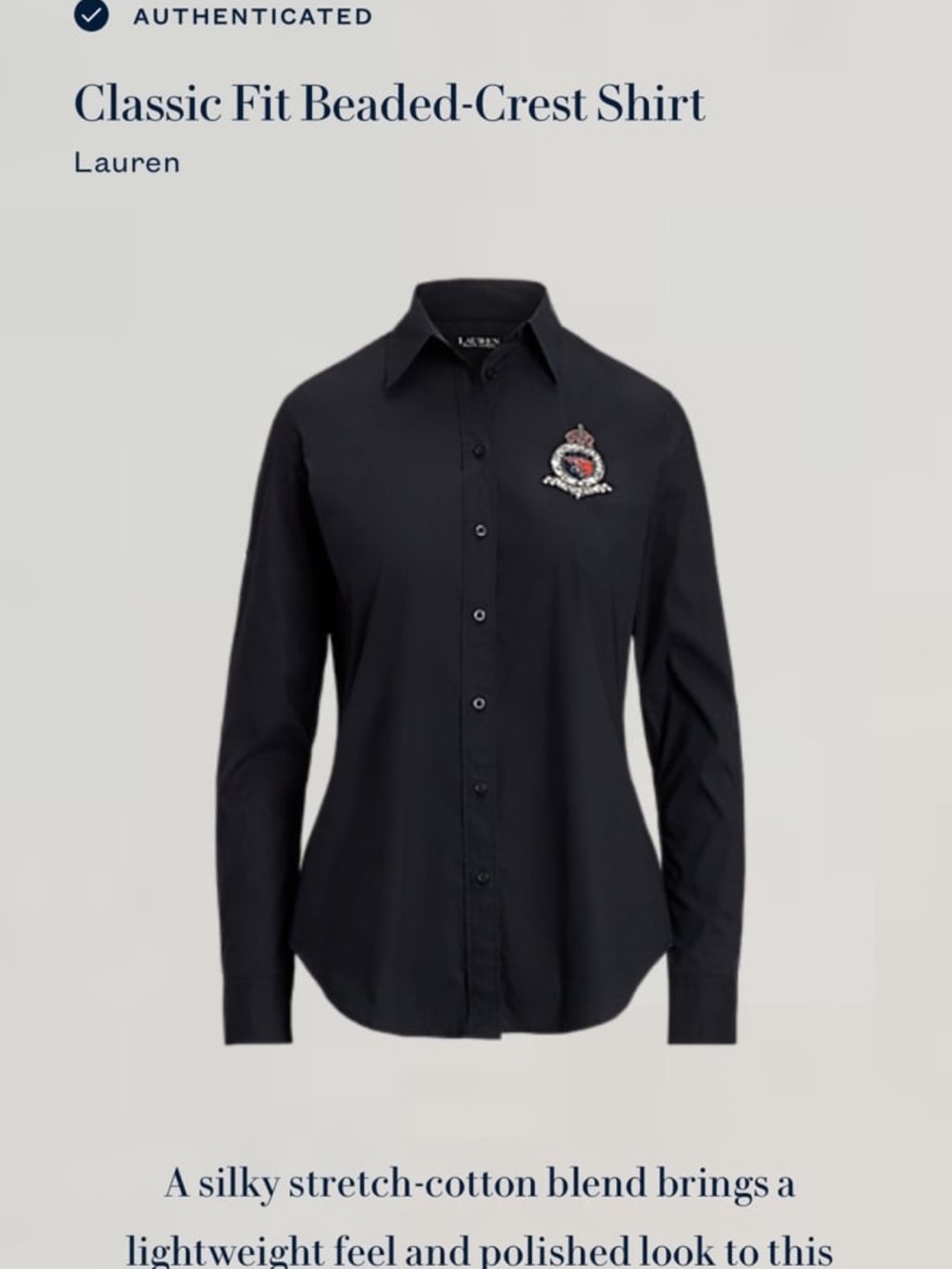 Ralph Lauren+ | classic fit beaded crest shirt
